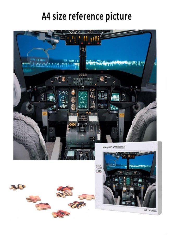 NELife 1000 Pieces Airplane Cockpit View Jigsaw Puzzle,Fun Educational Toy for Kids Ages 12,Teens & Families.Educational Games Home Decoration Puzzle,Size 29.5'' X 19.7'', Airplane Puzzle - Image 5